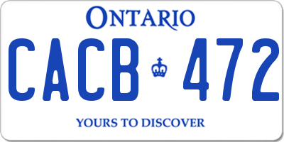 ON license plate CACB472