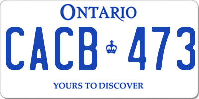 ON license plate CACB473