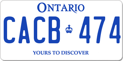 ON license plate CACB474