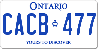 ON license plate CACB477