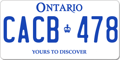 ON license plate CACB478