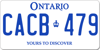 ON license plate CACB479