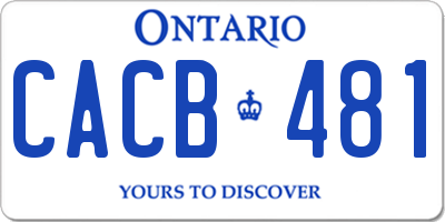 ON license plate CACB481