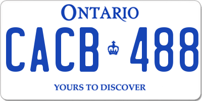 ON license plate CACB488