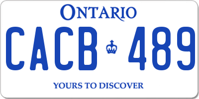 ON license plate CACB489