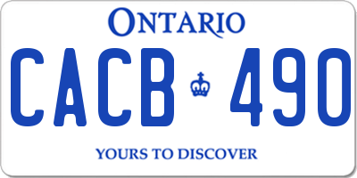 ON license plate CACB490