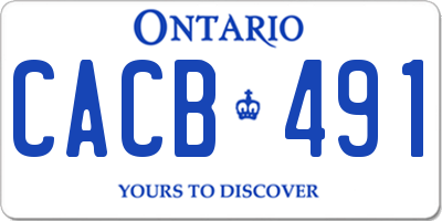 ON license plate CACB491