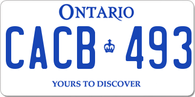 ON license plate CACB493