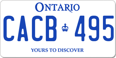 ON license plate CACB495