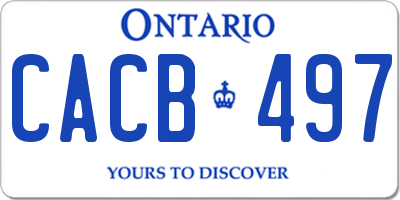 ON license plate CACB497