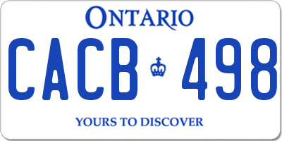 ON license plate CACB498