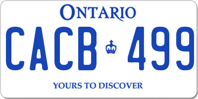 ON license plate CACB499