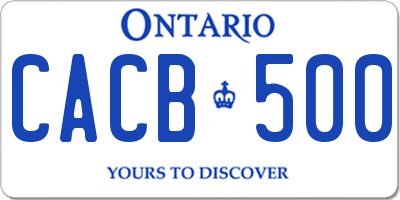 ON license plate CACB500