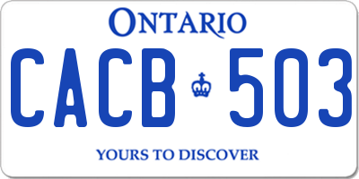 ON license plate CACB503