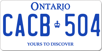 ON license plate CACB504