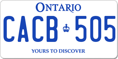 ON license plate CACB505