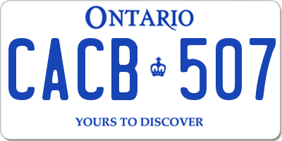 ON license plate CACB507