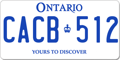 ON license plate CACB512