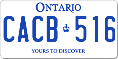 ON license plate CACB516