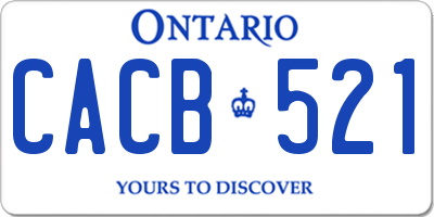 ON license plate CACB521