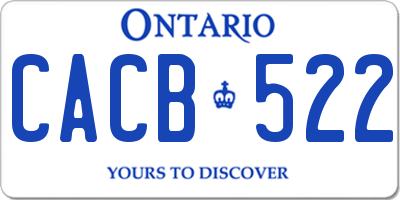 ON license plate CACB522