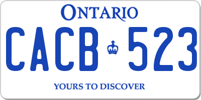 ON license plate CACB523