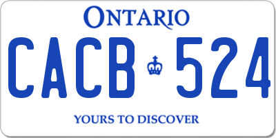 ON license plate CACB524