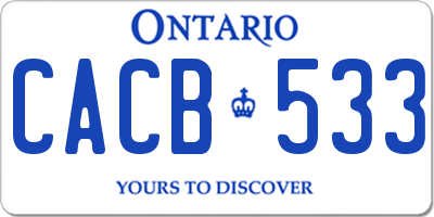 ON license plate CACB533