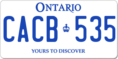 ON license plate CACB535