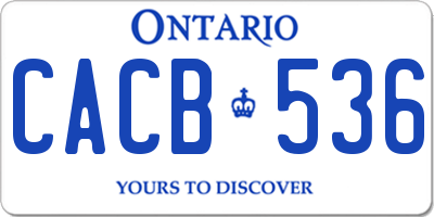 ON license plate CACB536