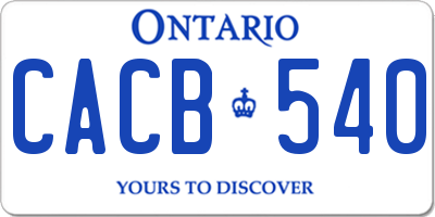 ON license plate CACB540