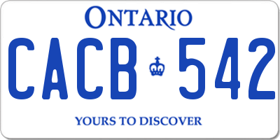 ON license plate CACB542