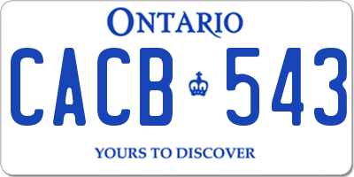 ON license plate CACB543