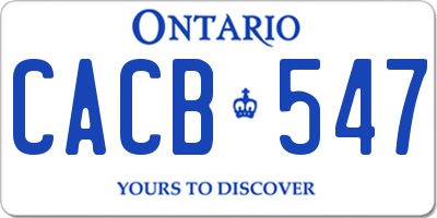 ON license plate CACB547