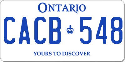 ON license plate CACB548