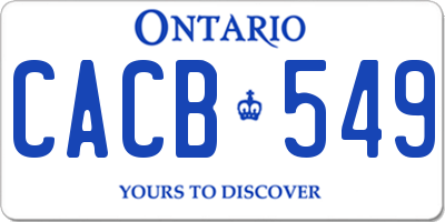 ON license plate CACB549