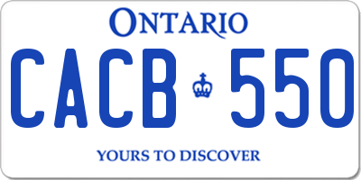 ON license plate CACB550