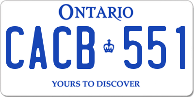 ON license plate CACB551