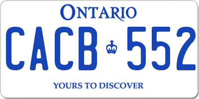 ON license plate CACB552