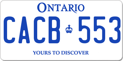 ON license plate CACB553