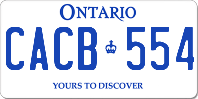 ON license plate CACB554