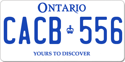 ON license plate CACB556