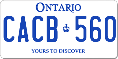 ON license plate CACB560