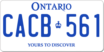 ON license plate CACB561