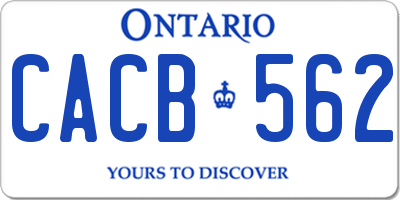 ON license plate CACB562