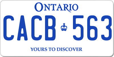 ON license plate CACB563