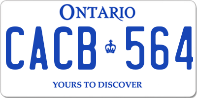 ON license plate CACB564