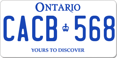 ON license plate CACB568