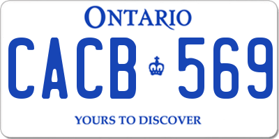 ON license plate CACB569