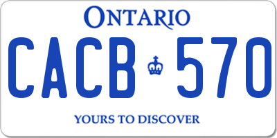 ON license plate CACB570